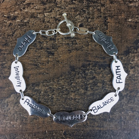 Sterling Silver Inspirational Heart Bracelet 8” - Picture 4 of 7